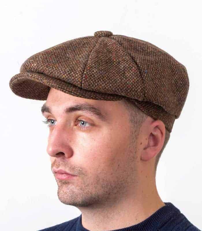 Donegal Tweed Newsboy Cap - Brown Salt and Pepper - Scholar - Donegal Tweed