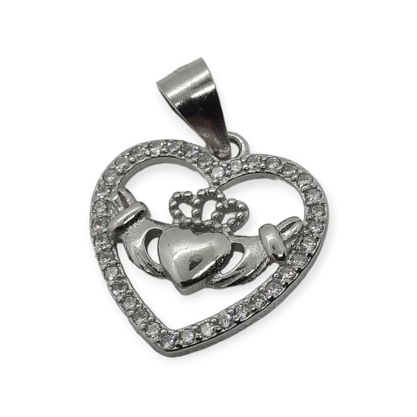 Silver Claddagh Heart Shaped Pendant - Communion Gifts