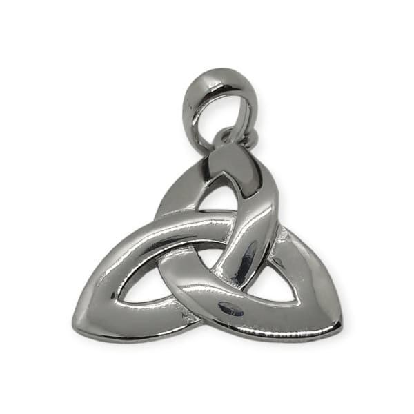 Trinity Celtic Knot Pendant Necklace - Sterling Silver Dome Front - Baby & Christening Gifts