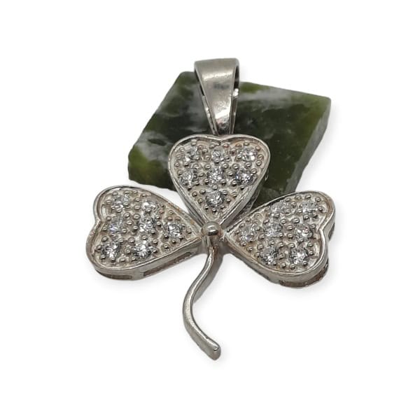 Shamrock Pendant Necklace made from Sterling Silver - Baby & Christening Gifts - Image 1