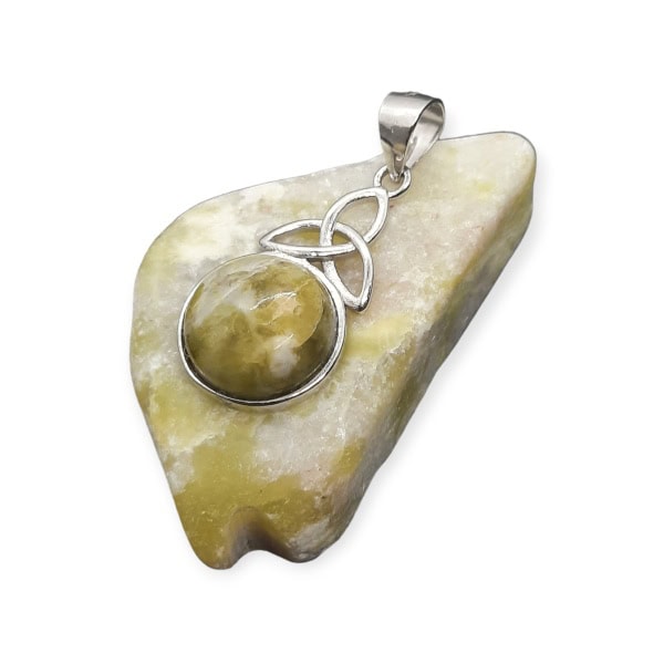 Connemara Marble Trinity Pendant - Sterling Silver - Communion Gifts