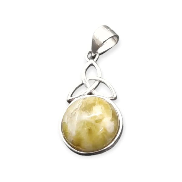 Connemara Marble Trinity Pendant - Sterling Silver - Communion Gifts - Image 1