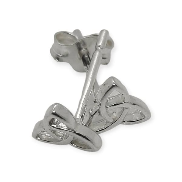 Irish Silver Trinity Knot Stud Earrings - Small - Communion Gifts