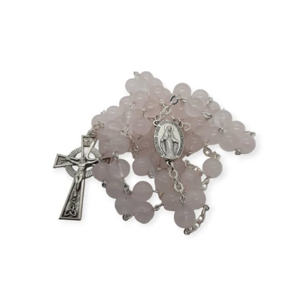 Rose Quartz Rosary Beads – 8mm - Irish Made - Accessories