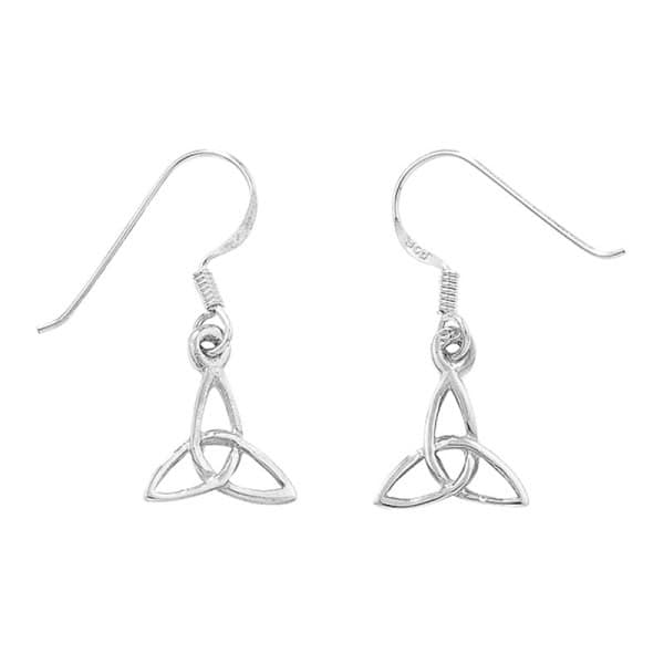 Trinity Knot Drop Earrings - Silver - Communion Gifts - Image 1