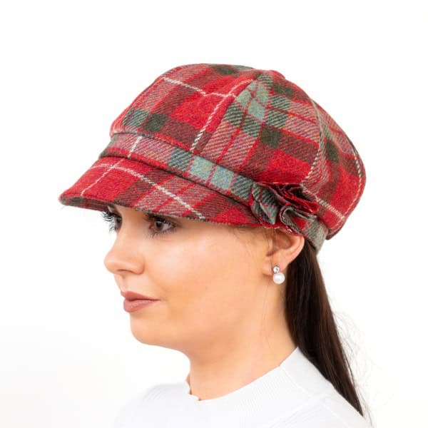 Women's Hat from Ireland - Red Fraser Tartan - Shannon - Hats | Caps | Clothing