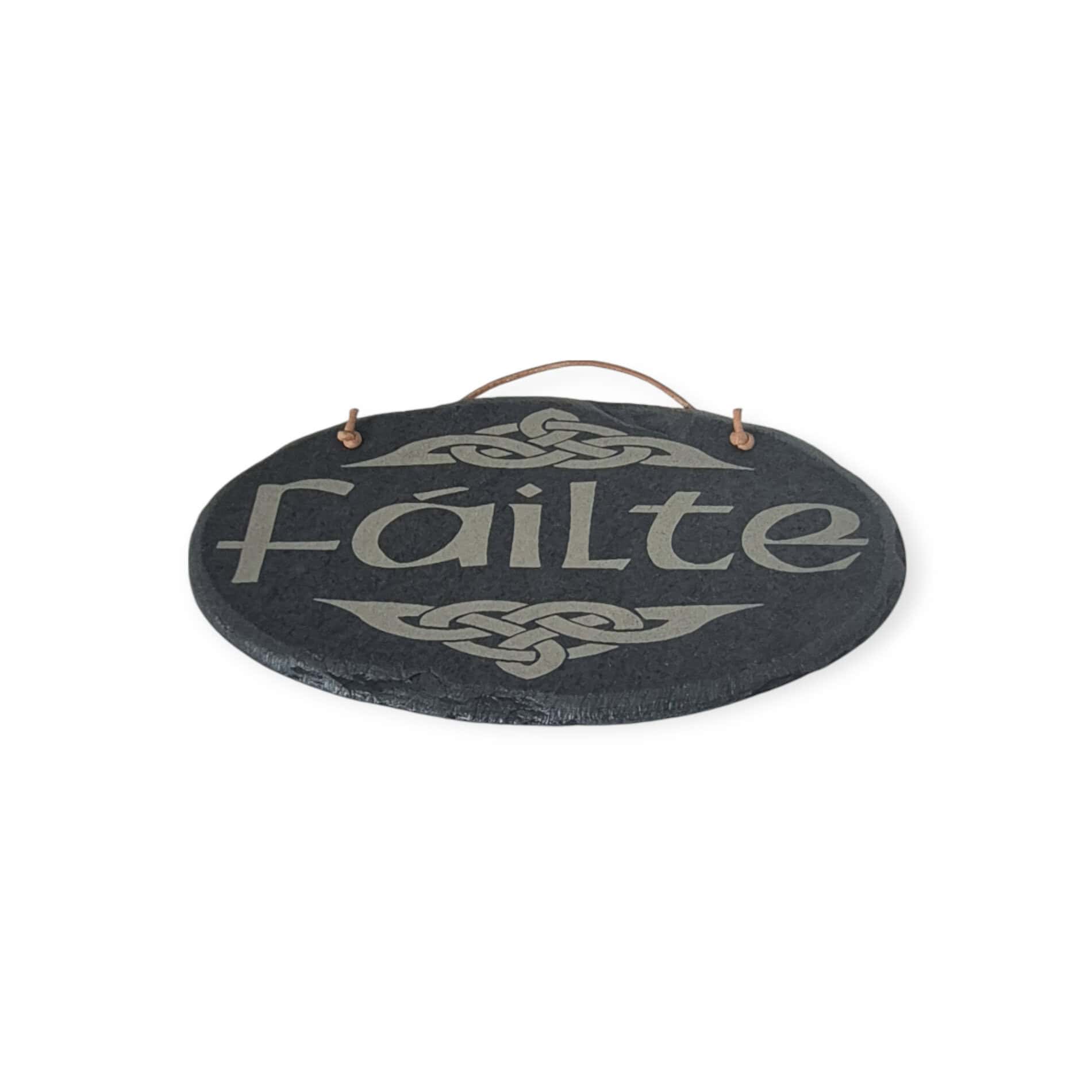 Irish Slate Hanging Plaque – Fáilte “Welcome” Design - Irish Bar/Guinness - Image 1