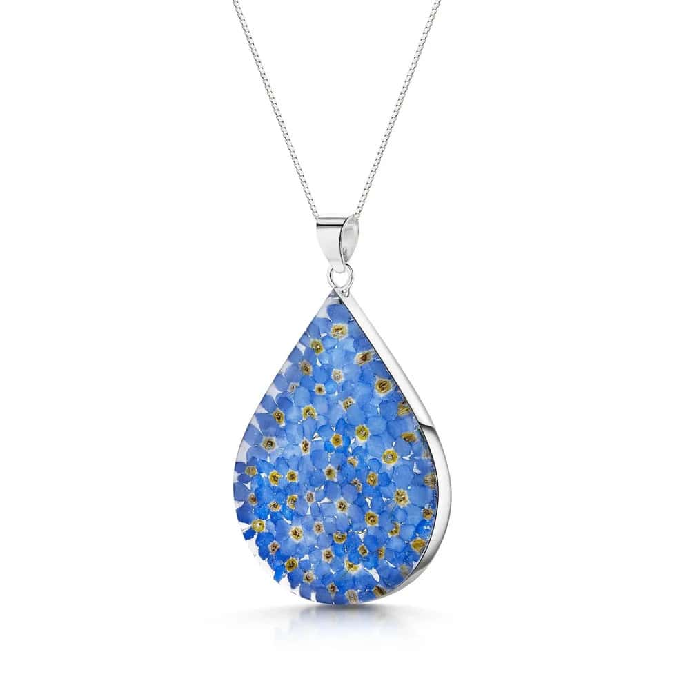 Shrieking Violet Forget-Me-Not Pendant – Large Silver Teardrop - Irish Gifts - Image 7