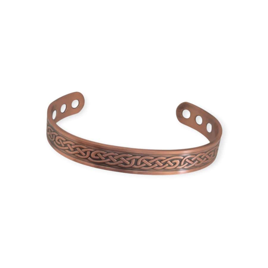 Copper Magnetic Bangle with 6 Healing Magnets & Celtic Knot Design - Irish Gifts - Image 2