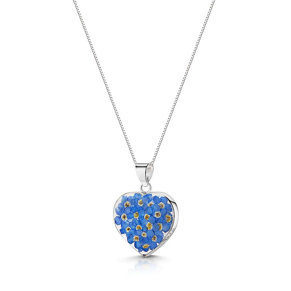 Shrieking Violet Forget-Me-Not Pendant – Medium Silver Heart - Irish Gifts - Image 7