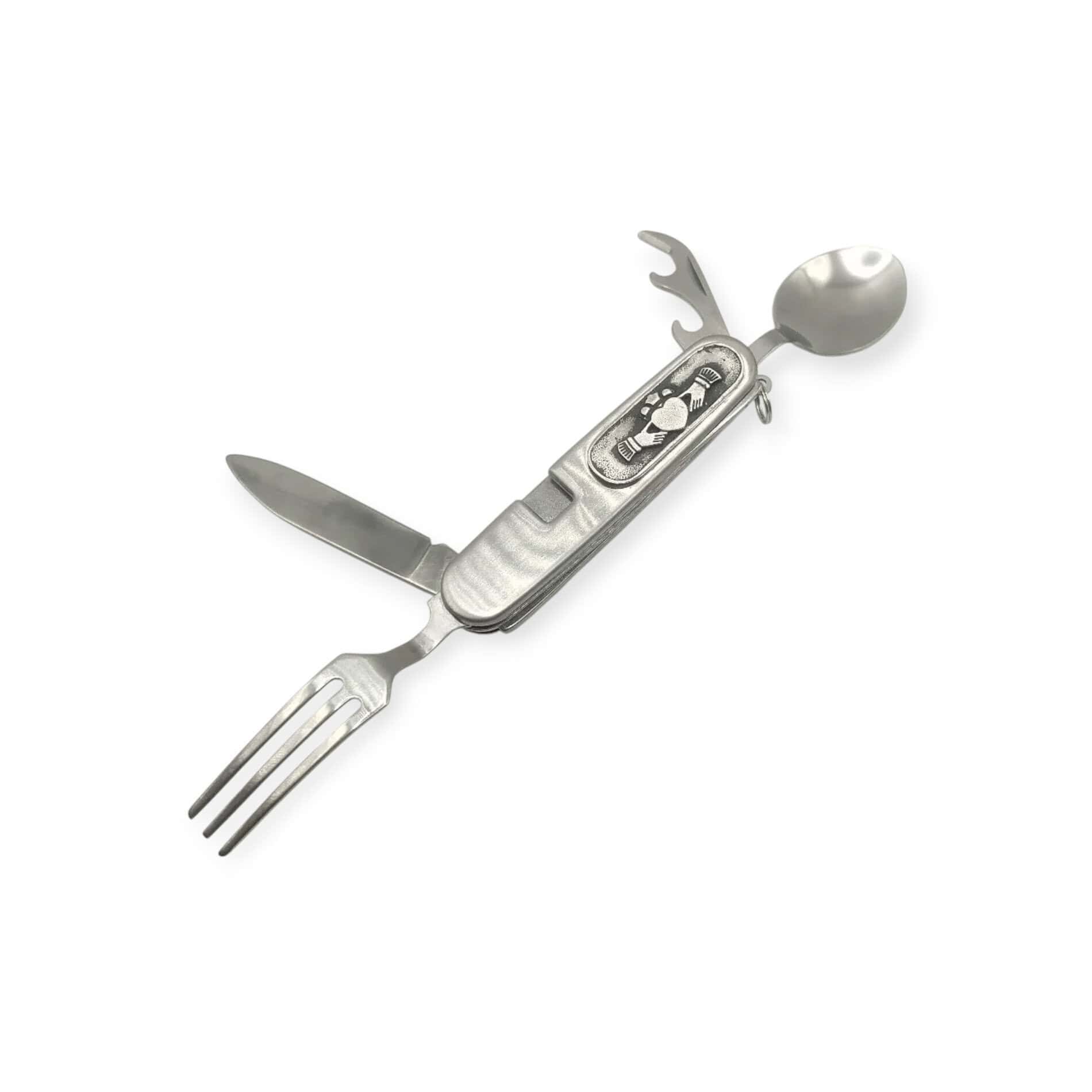 Claddagh Camping Cutlery Tool – Made by Mullingar Pewter - Irish Bar/Guinness - Image 1