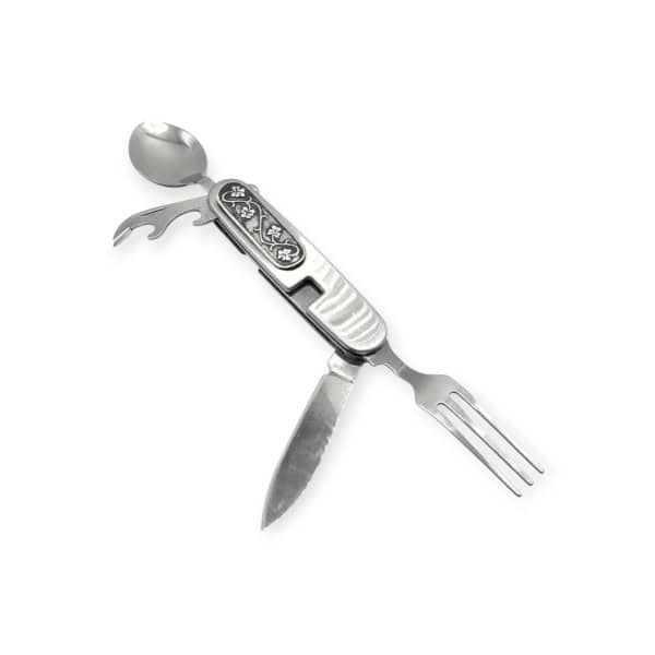 Shamrock Camping Tool – Handmade by Mullingar Pewter - Irish Bar/Guinness - Image 1