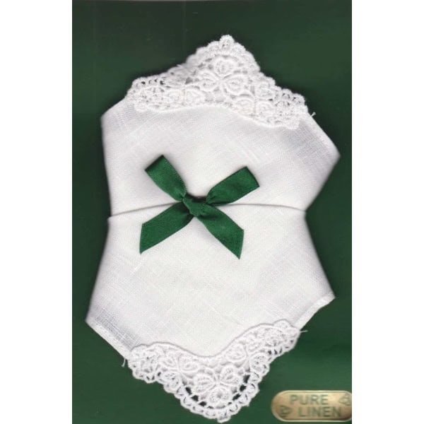 Women’s Irish Linen Handkerchiefs – Shamrock Lace 2 Pack - Baby & Christening Gifts - Image 1