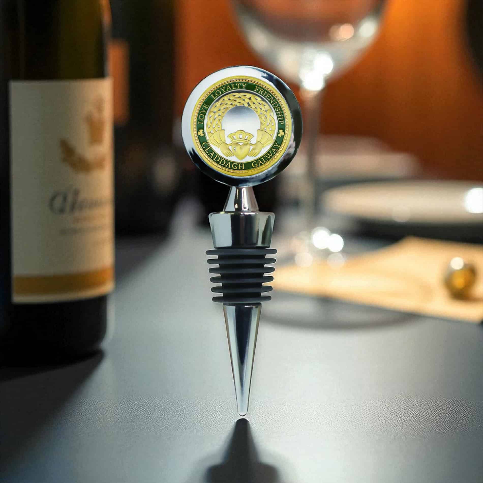Ireland Wine Bottle Stopper - Irish Claddagh Design - Irish Bar/Guinness