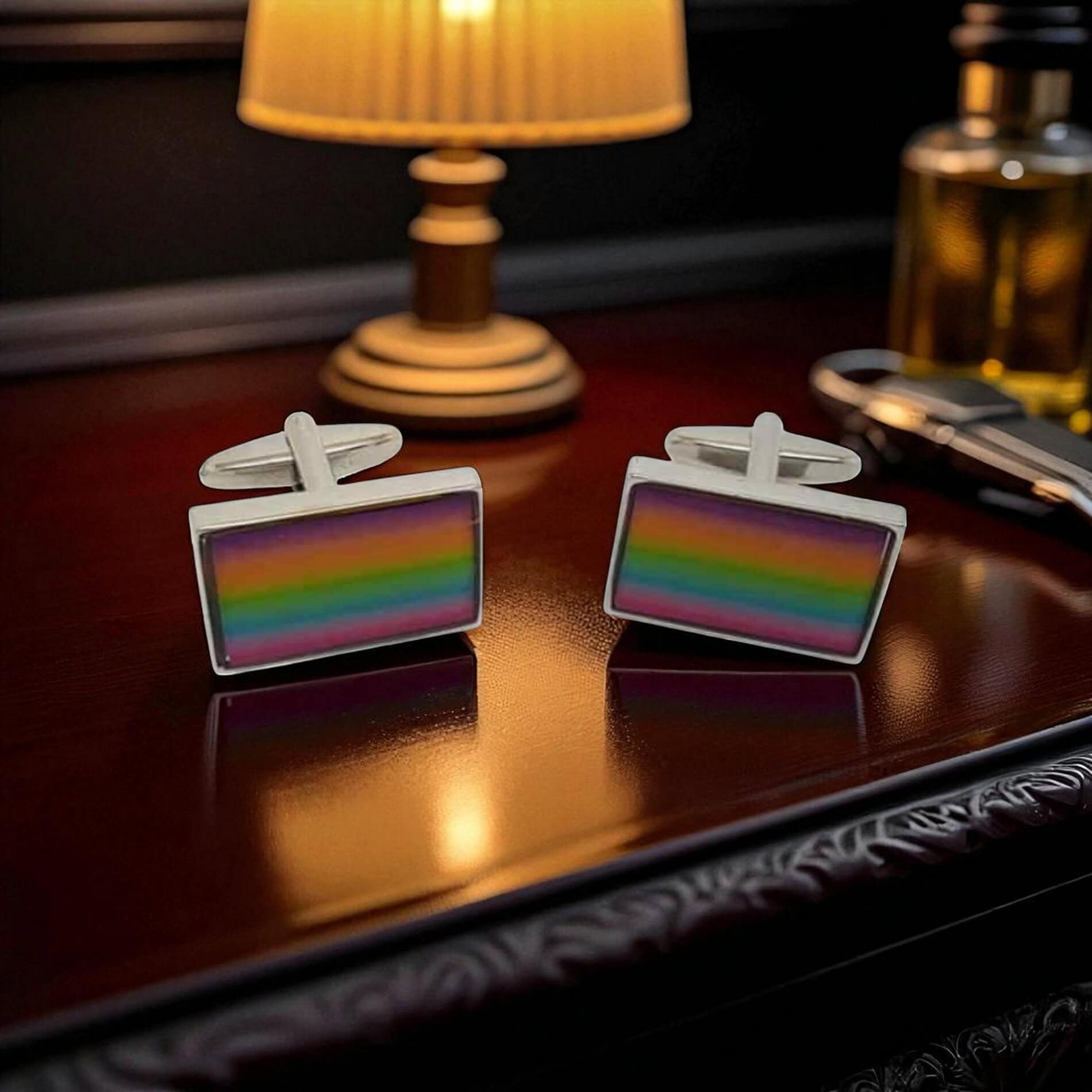 Rainbow Cufflinks – Petersons of Dublin Collectors Gift - Irish Gifts