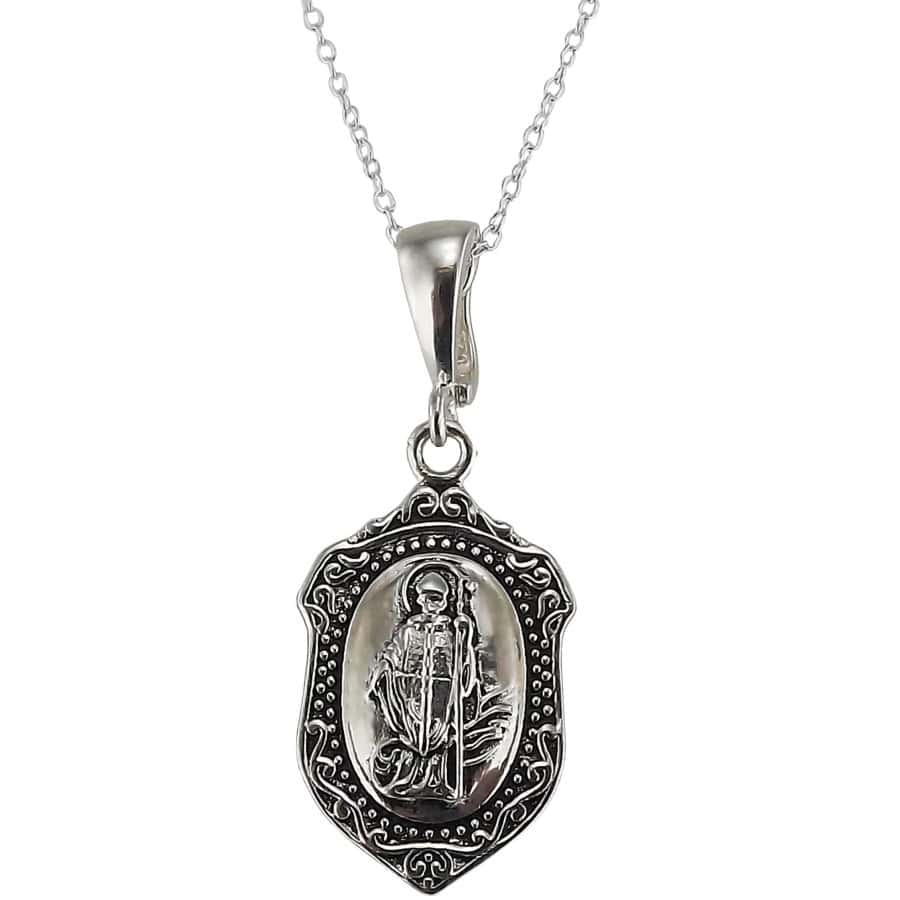 Connemara Marble Sterling Silver Reversible St Patrick Pendant - Connemara Marble - Image 2