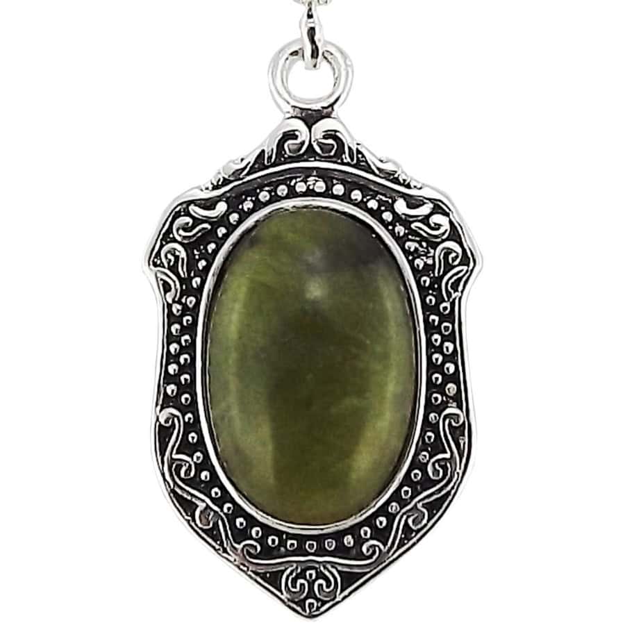 Connemara Marble Sterling Silver Reversible St Patrick Pendant - Connemara Marble - Image 1