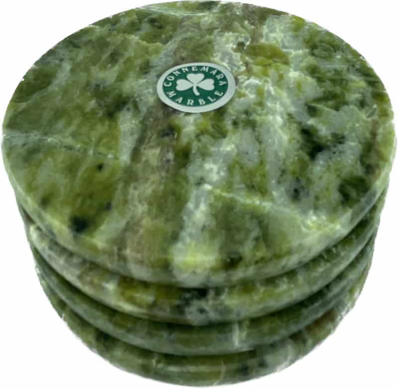 Connemara Marble Round Drinks Coaster – Handmade in Ireland - Connemara Marble - Image 3