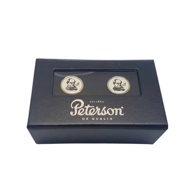 Thinking Man Pipe Smoker Cufflinks – Peterson’s Collectable - Irish Gifts - Image 1