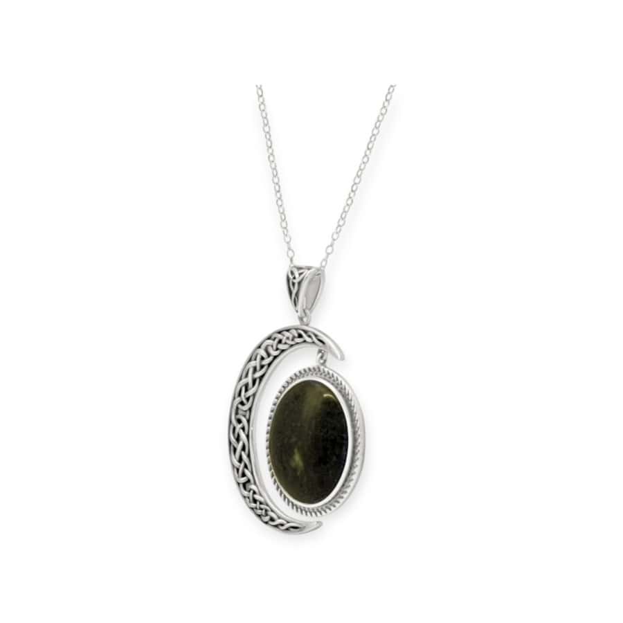 Connemara Marble Sterling Silver Sun and Moon Pendant - Connemara Marble - Image 4