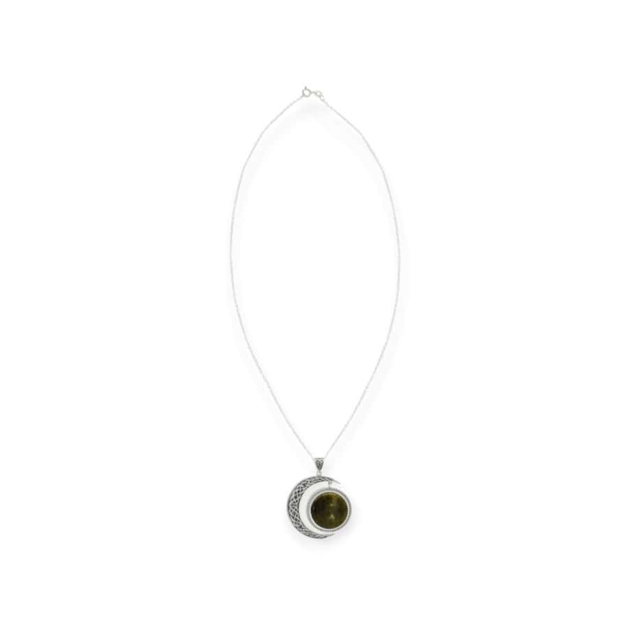 Connemara Marble Sterling Silver Sun and Moon Pendant - Connemara Marble - Image 3