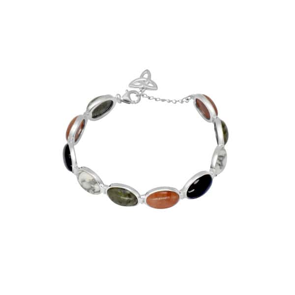 Sterling Silver Irish Marble Bracelet - Four Provinces - Connemara Marble