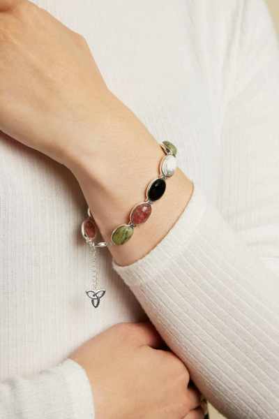 Sterling Silver Irish Marble Bracelet – The Four Provinces of Ireland - Connemara Marble - Image 1