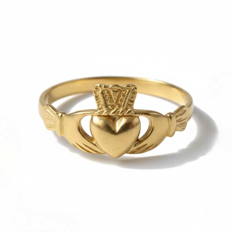 9ct Gold Claddagh Ring – Medium Weight - Irish Jewellery