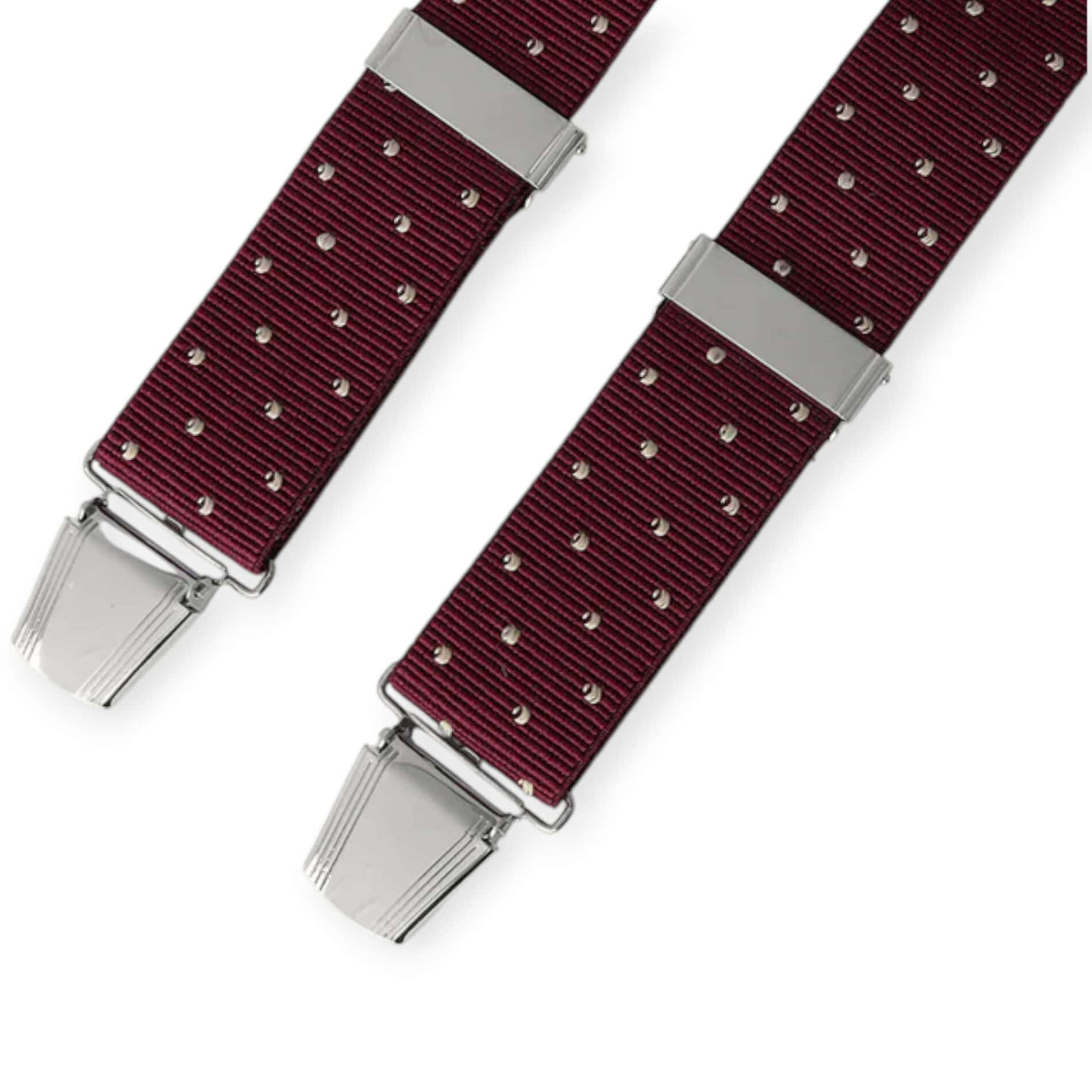 Red Polka Dot Trouser Braces – Adjustable Clip-On Suspenders for Men & Women - Grandfather Shirts