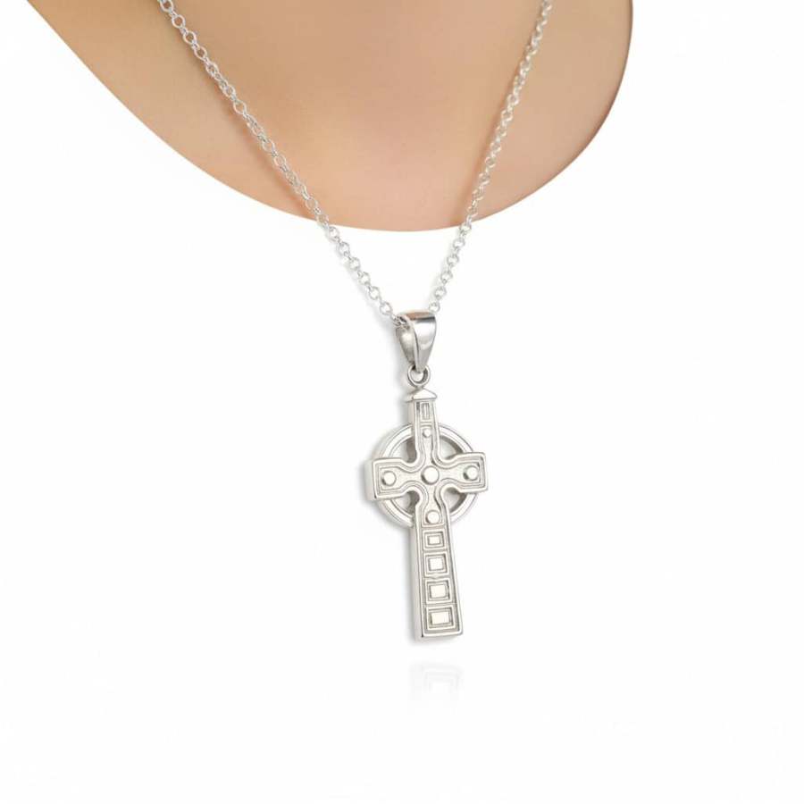 Sterling Silver Celtic Cross Necklace – Made in Ireland - Irish Gifts
