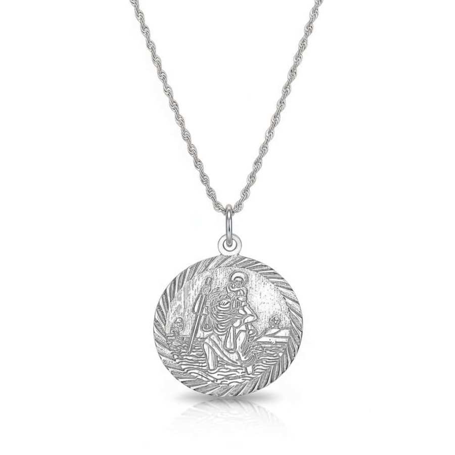 Silver St Christopher Medal Necklace – Patron Saint of Travellers - Irish Gifts
