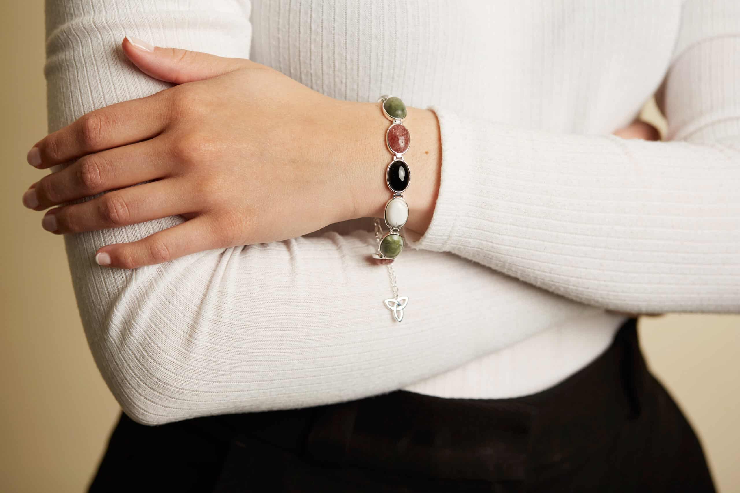 Sterling Silver Irish Marble Bracelet – The Four Provinces of Ireland - Connemara Marble - Image 3