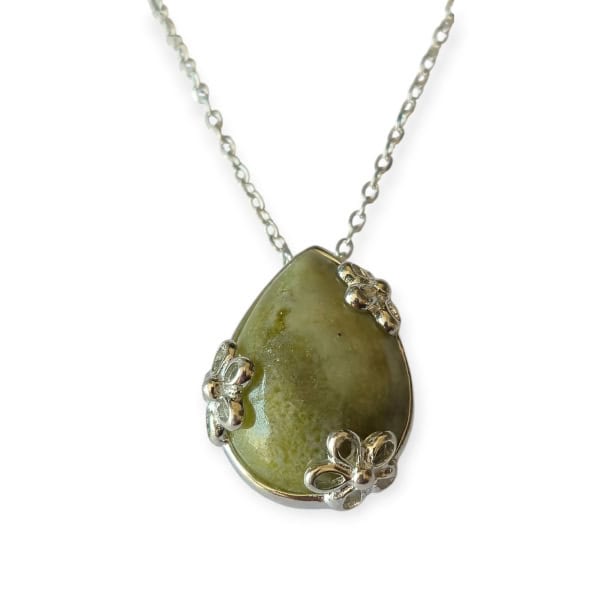 Connemara Marble Sterling Silver Pear Shaped Pendant - Connemara Marble
