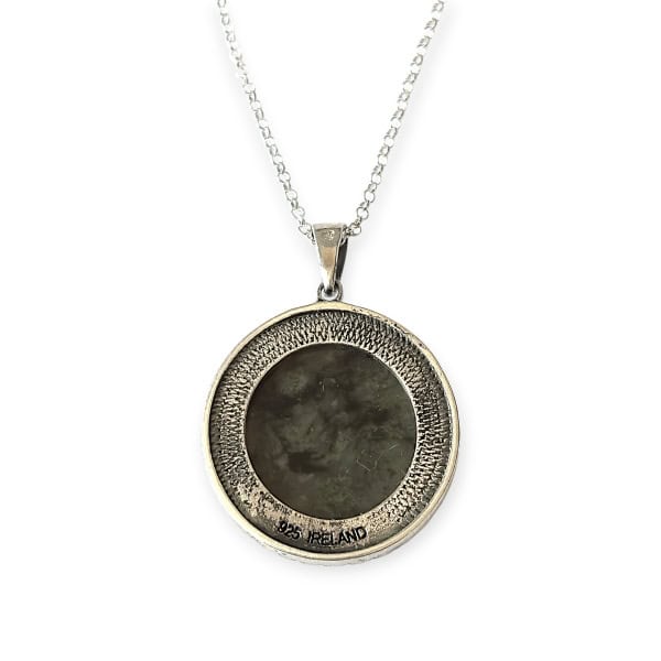 Connemara Marble Sterling Silver Round Pendant - Connemara Marble - Image 1