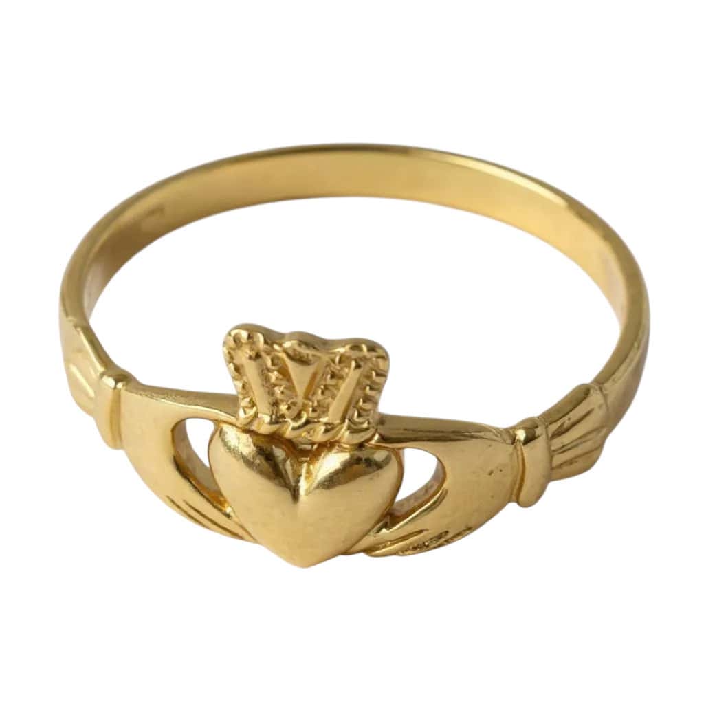 9ct Gold Claddagh Ring – Medium Weight - Irish Jewellery - Image 1