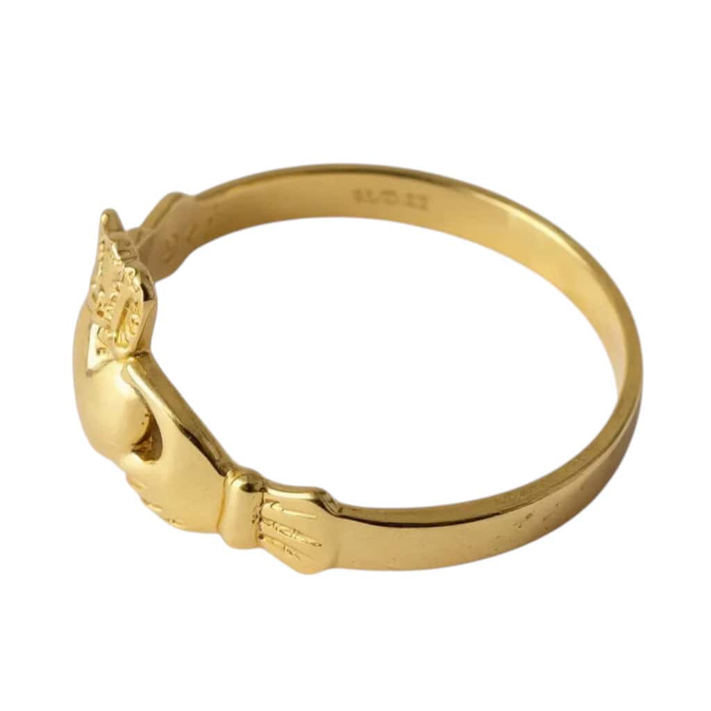 9ct Gold Claddagh Ring – Medium Weight - Irish Jewellery - Image 2