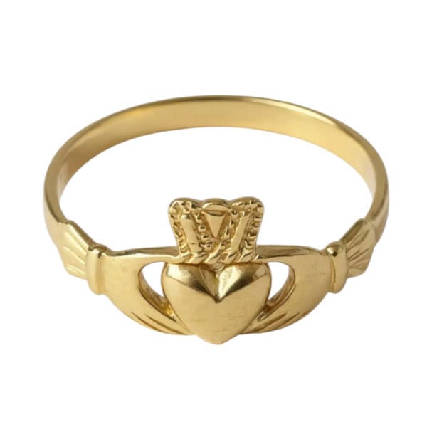 Gold Claddagh Ring - 9 Carat Medium Weight - Irish Jewellery