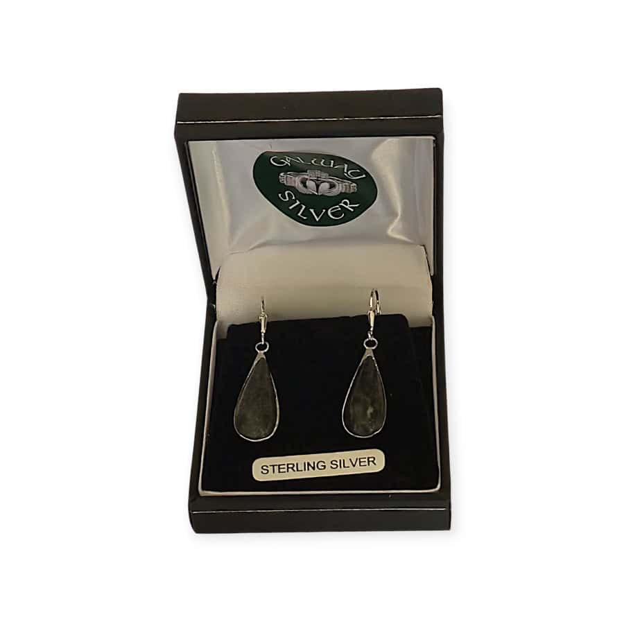 Connemara Marble Silver Drop Earrings - Connemara Marble - Image 4