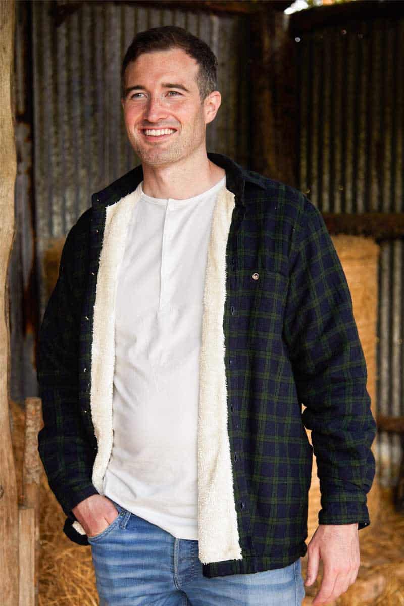 Lee Valley Warm Fleece-Lined Shirt – Blue Green Tartan Plaid - Grandfather Shirts