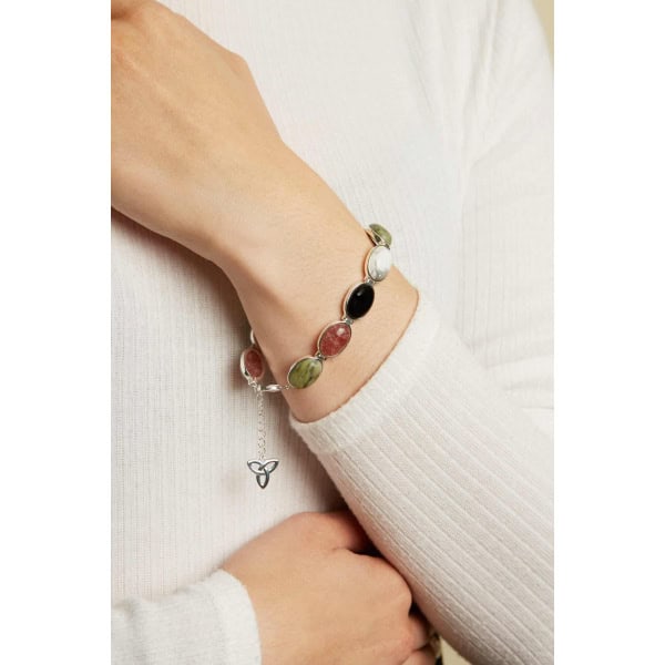 Sterling Silver Irish Marble Bracelet - Four Provinces - Connemara Marble - Image 1