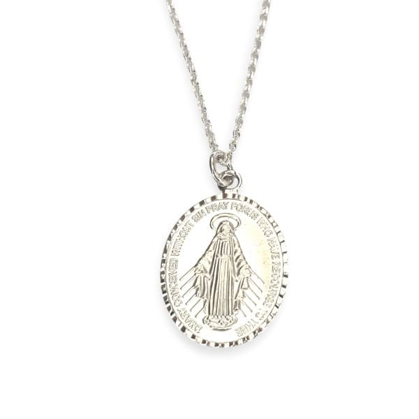 Silver Miraculous Medal Necklace – Catholic Medal - Irish Gifts