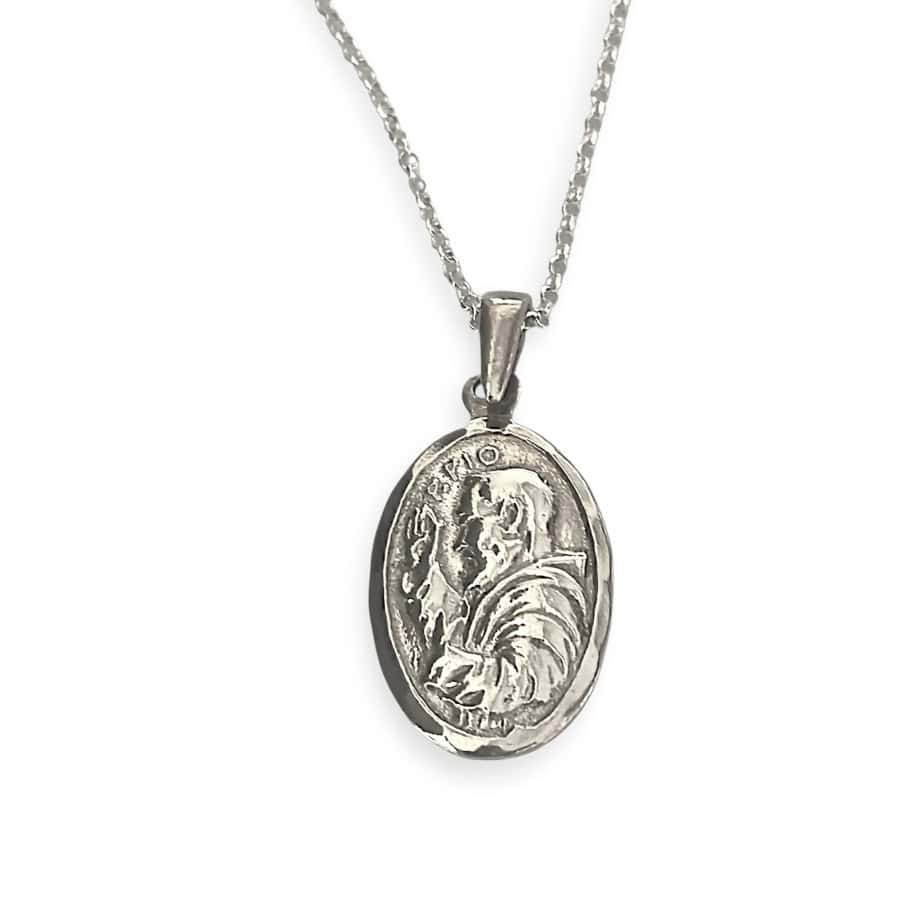 Padre Pio Sterling Silver Medal Necklace – Catholic Devotional Jewelry - Irish Gifts