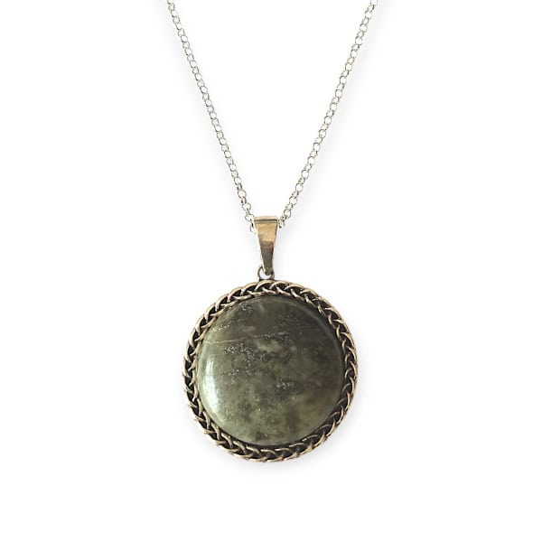 Connemara Marble Sterling Silver Round Pendant - Connemara Marble