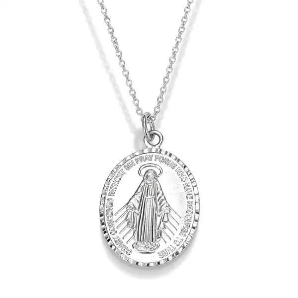 Sterling Silver Miraculous Medal – Catholic Devotional Medal - Irish Gifts
