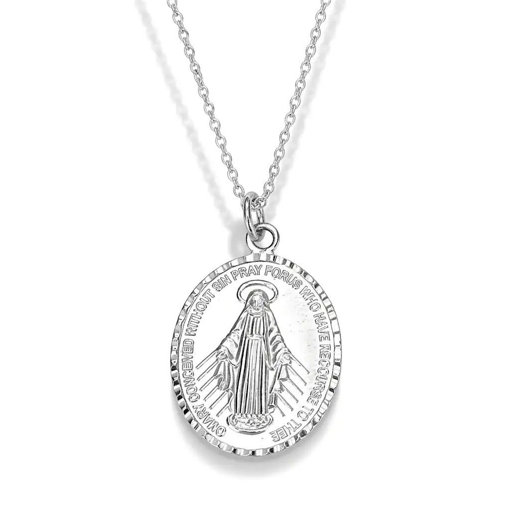 Sterling Silver Miraculous Medal – Catholic Devotional Medal - Irish Gifts