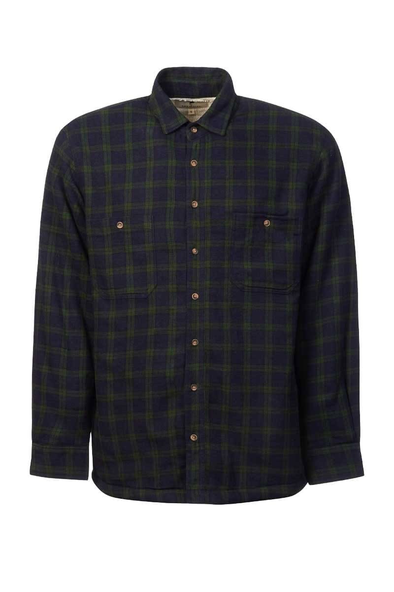 Lee Valley Warm Fleece-Lined Shirt – Blue Green Tartan Plaid - Grandfather Shirts - Image 2