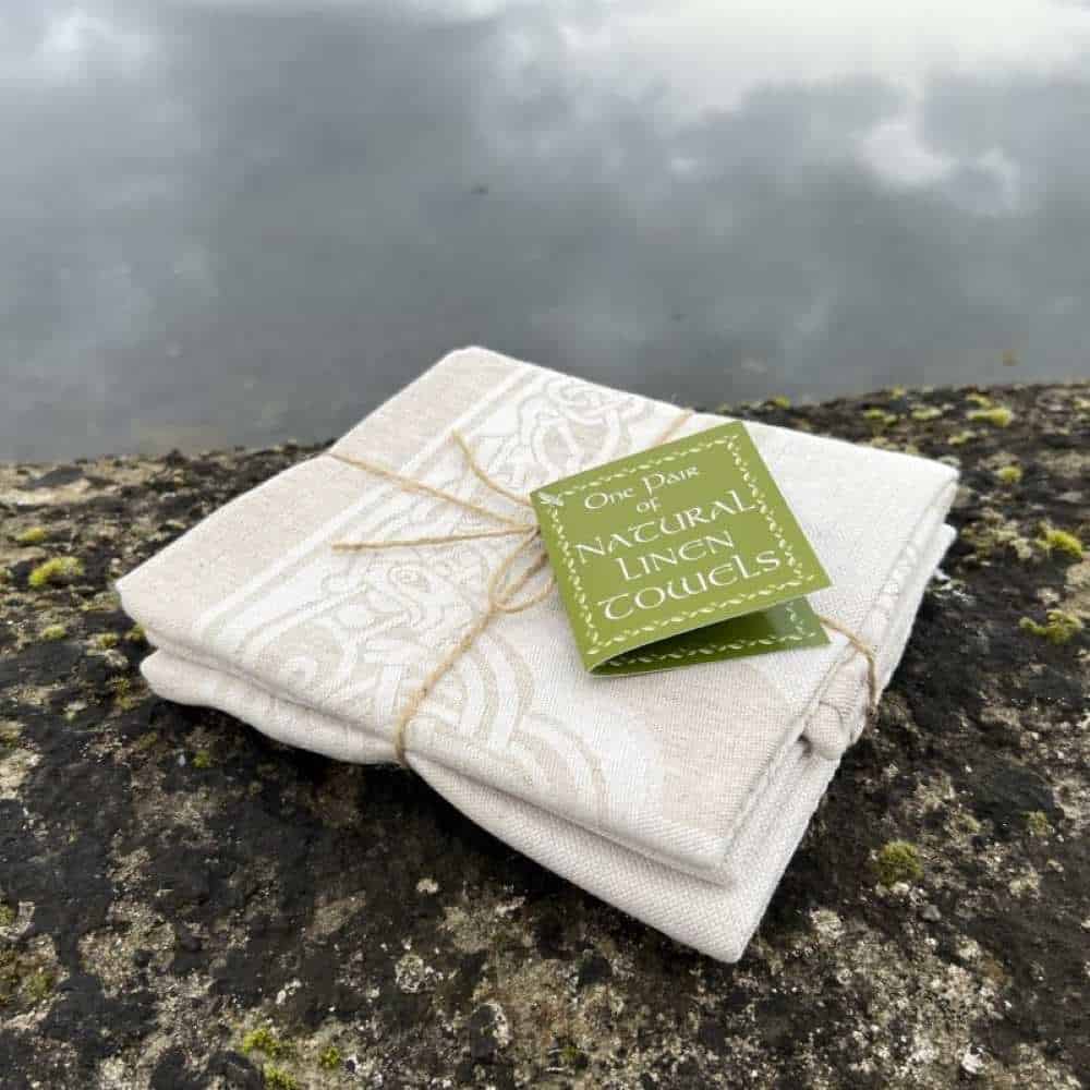 Celtic Natural Irish Linen Tea Towels – Pack of 2 - Decorative Bar Stuff