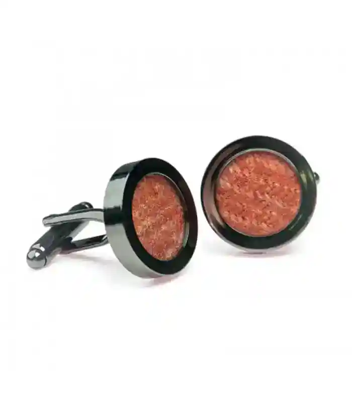 Donegal Tweed Cufflinks – Lichen Orange - Irish Gifts
