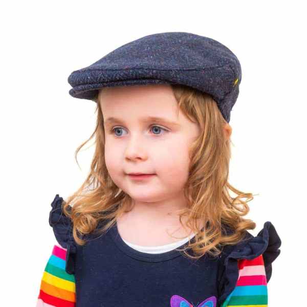 Navy Herringbone Donegal Tweed Child’s Cap - Hats | Caps | Clothing
