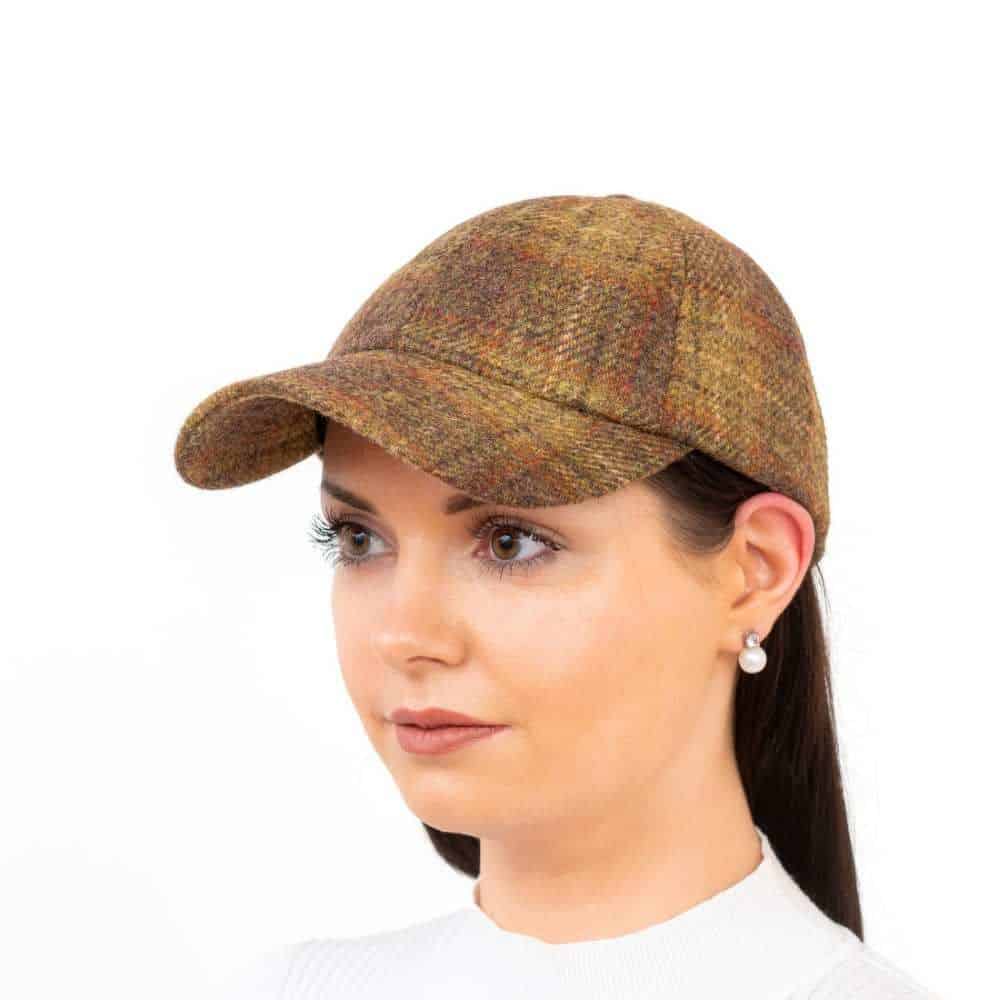 Rustic Brown Check Wool Baseball Cap - Hats | Caps | Clothing